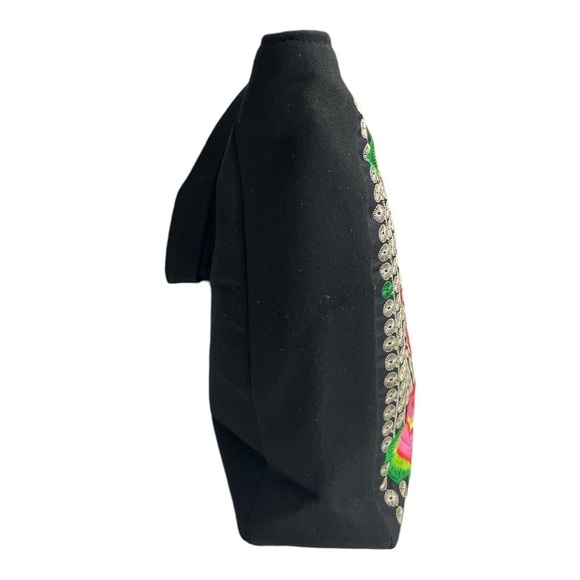 Embroidered Shoulder Handbag from Guatemala Purse Ethnic Boho Copper Coin Design - Picture 3 of 11